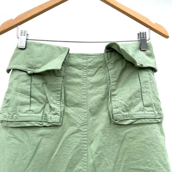 Camila Coelho Rousseau Set Linen Cargo Skirt Backless Shirt Y2K Small Sage Green - Picture 8 of 14